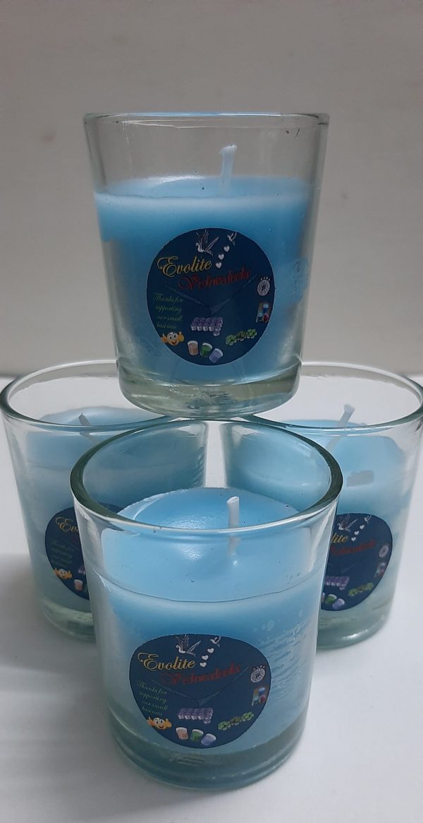 Evolite Votive Scented Glass Candles Pack of 2 (Aqua fresh)