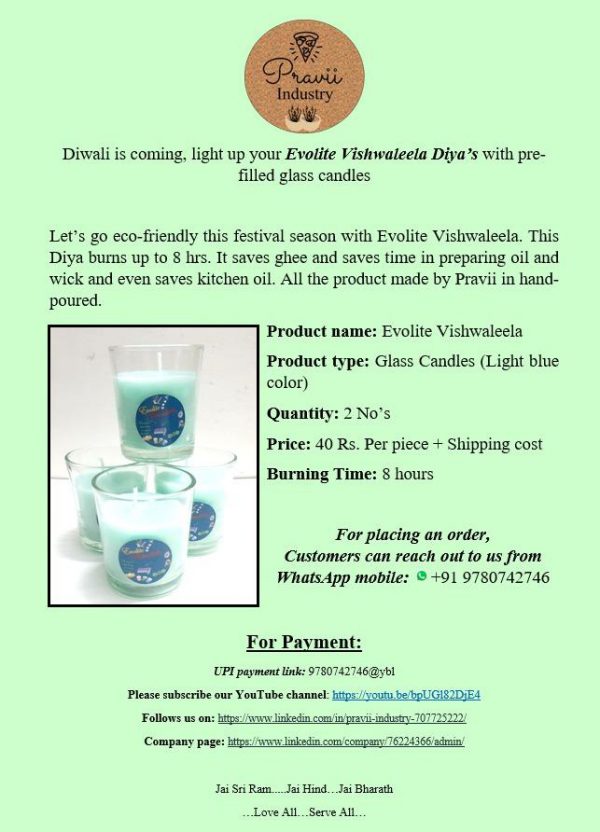 Evolite Votive  Scented Glass Candles Pack of 2 (Lemongrass) - Image 2
