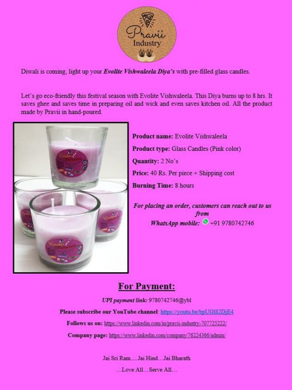 Evolite Votive  Scented Glass Candles Pack of 2 (Raat ki Rani) - Image 2